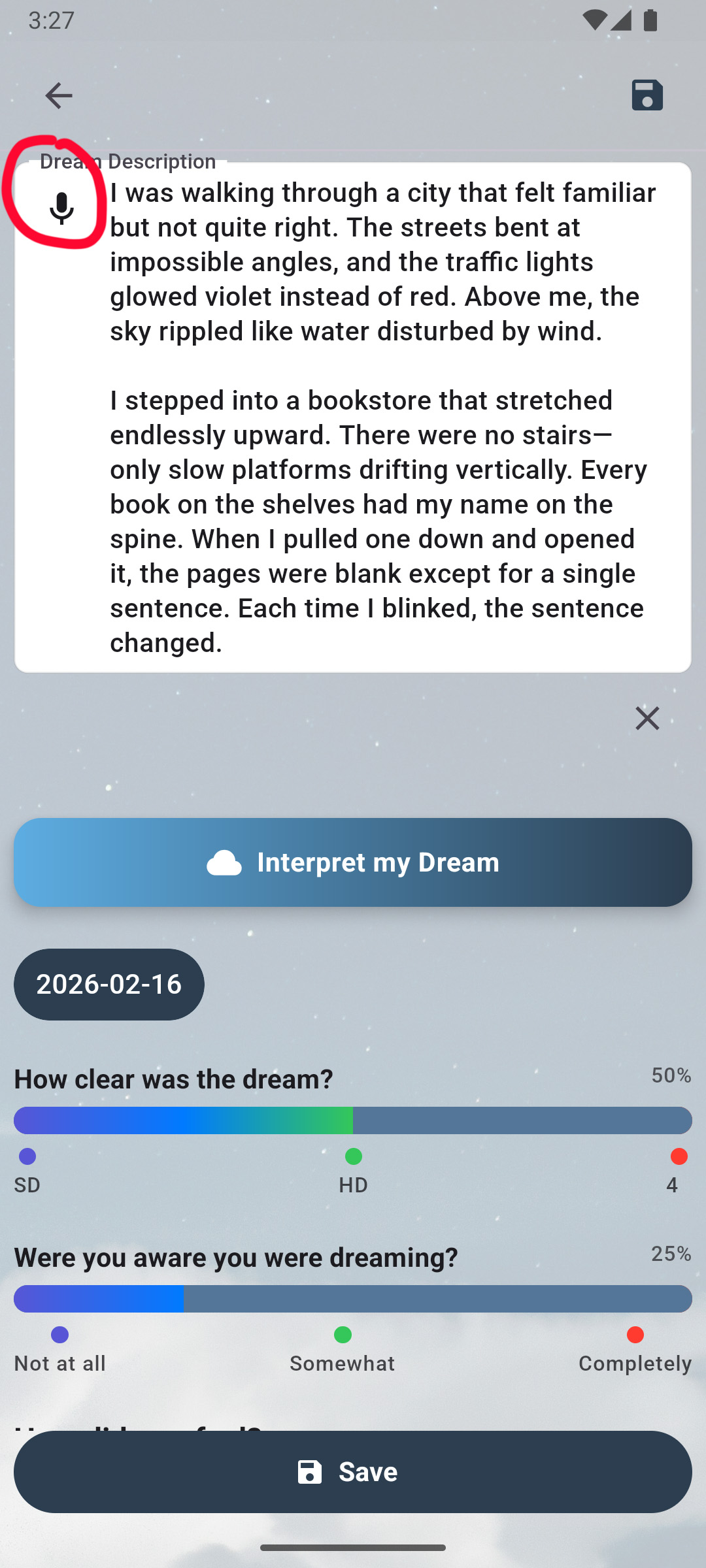 Fast dream capture with speech to text